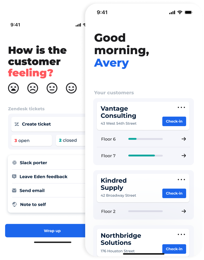 Knotel check-in screens